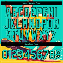 Load image into Gallery viewer, Custom Aqua Black 3D Pattern Design Extreme Sport Cartoon Animal Kangaroo Skateboarding Performance T-Shirt
