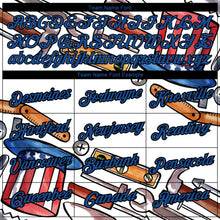 Load image into Gallery viewer, Custom White Blue-Black 3D Pattern Design American Flag Tool Labor Day Performance T-Shirt
