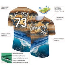 Load image into Gallery viewer, Custom Old Gold White-Black 3D Pattern Design Sailing Ship Columbus Day Performance T-Shirt
