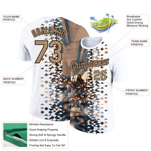 Load image into Gallery viewer, Custom White Old Gold-Black 3D Pattern Design Sailing Ship Columbus Day Performance T-Shirt
