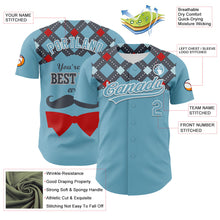 Load image into Gallery viewer, Custom Shadow Blue White 3D Pattern Design Father&#39;s Day Mustache Authentic Baseball Jersey
