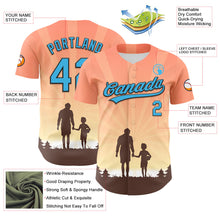 Load image into Gallery viewer, Custom Medium Pink Sky Blue-Black 3D Pattern Design Father&#39;s Day Family Love Authentic Baseball Jersey

