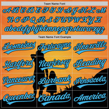 Load image into Gallery viewer, Custom Bay Orange Sky Blue-Black 3D Pattern Design Father&#39;s Day Family Love Authentic Baseball Jersey
