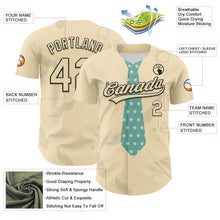 Load image into Gallery viewer, Custom Cream Black 3D Pattern Design Father&#39;s Day Tie Authentic Baseball Jersey
