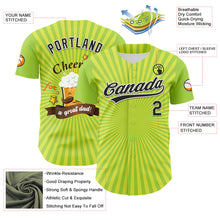 Load image into Gallery viewer, Custom Green Black-White 3D Pattern Design Father&#39;s Day Beer Cheers Authentic Baseball Jersey
