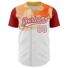 Load image into Gallery viewer, Custom White Red 3D Pattern Design Mother&#39;s Day Family Love Authentic Baseball Jersey
