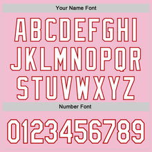 Load image into Gallery viewer, Custom Light Pink White-Red 3D Pattern Design Mother&#39;s Day Family Love Authentic Baseball Jersey
