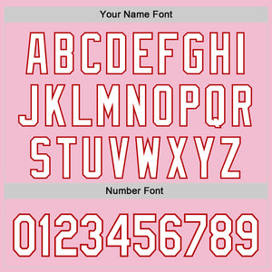 Custom Light Pink White-Red 3D Pattern Design Mother's Day Family Love Authentic Baseball Jersey