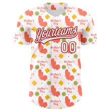 Load image into Gallery viewer, Custom White Red 3D Pattern Design Mother&#39;s Day Love Authentic Baseball Jersey
