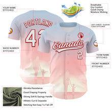 Load image into Gallery viewer, Custom Light Pink White-Red 3D Pattern Design Mother&#39;s Day Family Love Authentic Baseball Jersey
