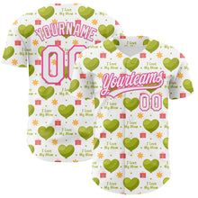 Load image into Gallery viewer, Custom White Pink 3D Pattern Design Mother&#39;s Day Love Authentic Baseball Jersey
