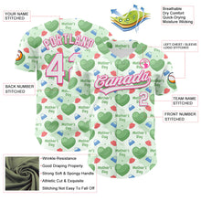 Load image into Gallery viewer, Custom Green White-Pink 3D Pattern Design Mother&#39;s Day Love Authentic Baseball Jersey
