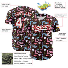 Load image into Gallery viewer, Custom Brown White-Red 3D Pattern Design Mother&#39;s Day Love Authentic Baseball Jersey
