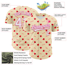 Load image into Gallery viewer, Custom Cream White-Pink 3D Pattern Design Mother&#39;s Day Love Authentic Baseball Jersey
