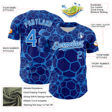 Load image into Gallery viewer, Custom Electric Blue White Comic Doodle Ballgame 3D Pattern Design Authentic Baseball Jersey
