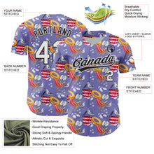 Load image into Gallery viewer, Custom Light Purple White-Black 3D Hawaii Beach Seabird Authentic Baseball Jersey
