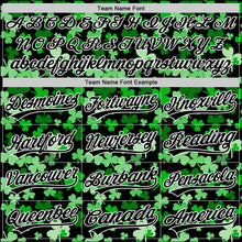 Load image into Gallery viewer, Custom Black White 3D St. Patrick&#39;s Day Shamrock Authentic Baseball Jersey

