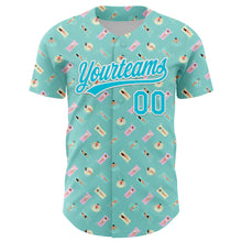 Load image into Gallery viewer, Custom Ice Blue Lakes Blue-White 3D Hawaii Beach Holiday Authentic Baseball Jersey

