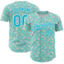 Load image into Gallery viewer, Custom Ice Blue Lakes Blue-White 3D Hawaii Beach Holiday Authentic Baseball Jersey
