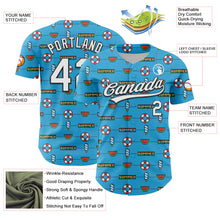 Load image into Gallery viewer, Custom Sky Blue White-Black 3D Hawaii Summer Fruit Watermelon Authentic Baseball Jersey
