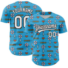 Load image into Gallery viewer, Custom Sky Blue White-Black 3D Hawaii Summer Fruit Watermelon Authentic Baseball Jersey
