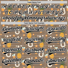 Load image into Gallery viewer, Custom Brown Black-White 3D Hawaii Flower And Fruit Pineapple Authentic Baseball Jersey
