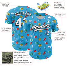 Load image into Gallery viewer, Custom Sky Blue White-Black 3D Hawaii Beach Holiday Authentic Baseball Jersey
