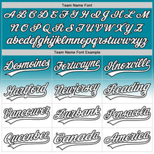 Load image into Gallery viewer, Custom Teal White-Black 3D Pattern Design Gradient Mother&#39;s Day Flower Authentic Baseball Jersey
