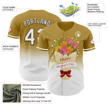 Load image into Gallery viewer, Custom Old Gold White-Black 3D Pattern Design Gradient Mother&#39;s Day Flower Authentic Baseball Jersey
