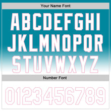 Load image into Gallery viewer, Custom Teal White-Light Pink 3D Pattern Design Gradient Mother&#39;s Day Love And Flower Authentic Baseball Jersey
