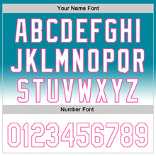 Load image into Gallery viewer, Custom Teal White-Pink 3D Pattern Design Gradient Mother&#39;s Day Love And Flower Authentic Baseball Jersey
