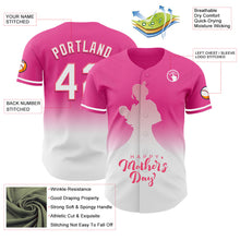 Load image into Gallery viewer, Custom Pink White-Neon Pink 3D Pattern Design Gradient Mother&#39;s Day Family Love Authentic Baseball Jersey
