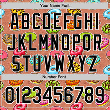 Load image into Gallery viewer, Custom Brown Black-White 3D Pattern Design Foodie Food Dessert Doughnut Authentic Baseball Jersey
