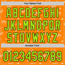 Load image into Gallery viewer, Custom Bay Orange Neon Green-Black 3D Pattern Design Foodie Fast Food Burger Authentic Baseball Jersey
