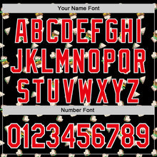 Load image into Gallery viewer, Custom Black Fire Red-White 3D Pattern Design Foodie Fast Food Sandwich Authentic Baseball Jersey
