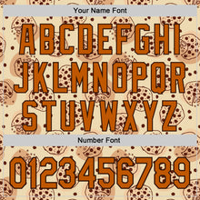 Load image into Gallery viewer, Custom Cream Texas Orange-Brown 3D Pattern Design Foodie Food Snack Chocolate Cookie Authentic Baseball Jersey
