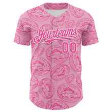 Load image into Gallery viewer, Custom Light Pink Pink-White 3D Pattern Design Christmas Foodie Food Dessert Donut Authentic Baseball Jersey
