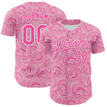 Load image into Gallery viewer, Custom Light Pink Pink-White 3D Pattern Design Christmas Foodie Food Dessert Donut Authentic Baseball Jersey
