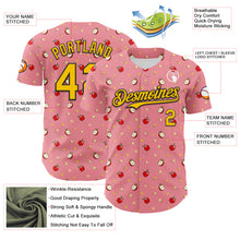Load image into Gallery viewer, Custom Medium Pink Yellow-Black 3D Pattern Design Foodie Food Fruit Apple Authentic Baseball Jersey
