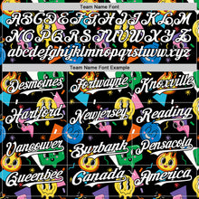 Load image into Gallery viewer, Custom Black White 3D Pattern Design Funny Cartoon Emoji Face Authentic Baseball Jersey
