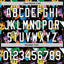 Load image into Gallery viewer, Custom Black White 3D Pattern Design Funny Cartoon Emoji Face Authentic Baseball Jersey
