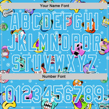 Load image into Gallery viewer, Custom Sky Blue White 3D Pattern Design Funny Cartoon Animal Authentic Baseball Jersey
