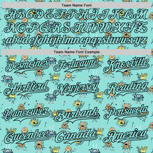 Load image into Gallery viewer, Custom Ice Blue Black 3D Pattern Design Funny Cartoon Monster Authentic Baseball Jersey
