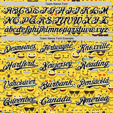 Load image into Gallery viewer, Custom Gold Black-White 3D Pattern Design Funny Cartoon Emoji Face Authentic Baseball Jersey
