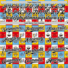 Load image into Gallery viewer, Custom White Black 3D Pattern Design Funny Cartoon Emoji Smile Face Authentic Baseball Jersey
