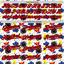 Load image into Gallery viewer, Custom White Fire Red-Black 3D Pattern Design Funny Cartoon Flower Cloud Lightning Authentic Baseball Jersey
