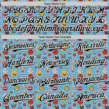 Load image into Gallery viewer, Custom Sky Blue Black-White 3D Pattern Design Funny Cartoon Emoji Authentic Baseball Jersey
