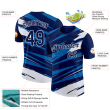 Load image into Gallery viewer, Custom Navy Blue-White 3D Esports Performance T-Shirt
