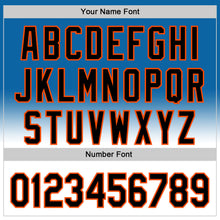 Load image into Gallery viewer, Custom Blue Black-Orange 3D Pattern Design Father&#39;s Day Fade Authentic Baseball Jersey
