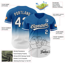 Load image into Gallery viewer, Custom Blue White-Black 3D Pattern Design Father&#39;s Day Family Love Fade Authentic Baseball Jersey
